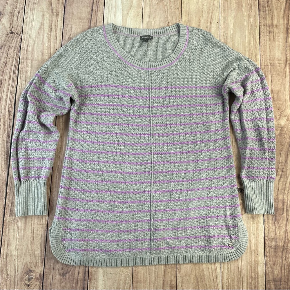 Eddie Bauer 100% Cotton Striped Sweater XL EUC